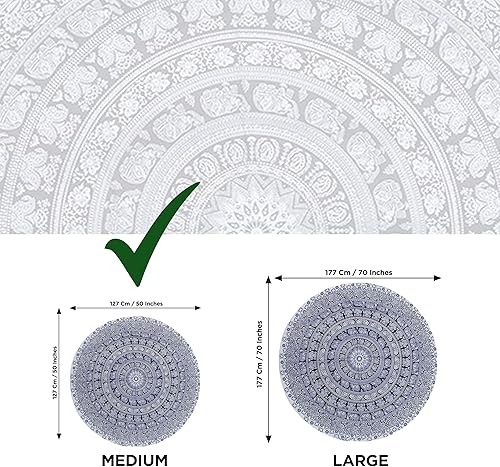 Miniatura 3 de raajsee Tapiz redondo de playa turquesa, manta de playa bohemia, hippie, manta de playa redondaalgodón indio, bohemio, grande, redondo, decoración