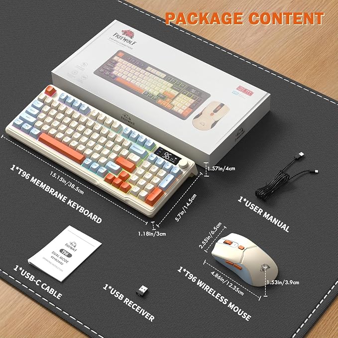 Teclado Gamer T96 Conectividad Bluetooth y 2.4G miniatura 9