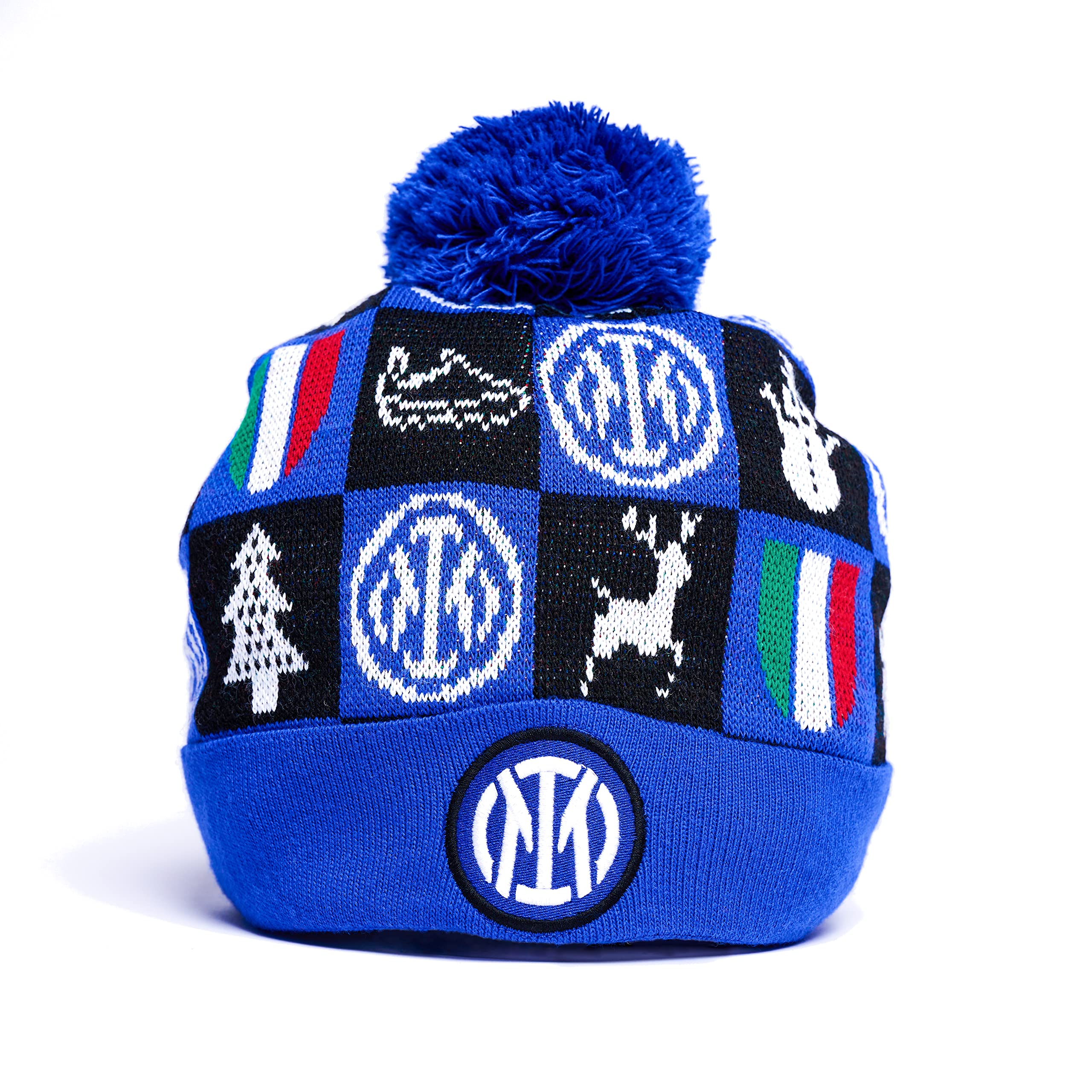 Inter Cappellino di Natale, Xmas 2021_Beanie, Berretto Unisex, Adulto, Taglia Unica, Blu