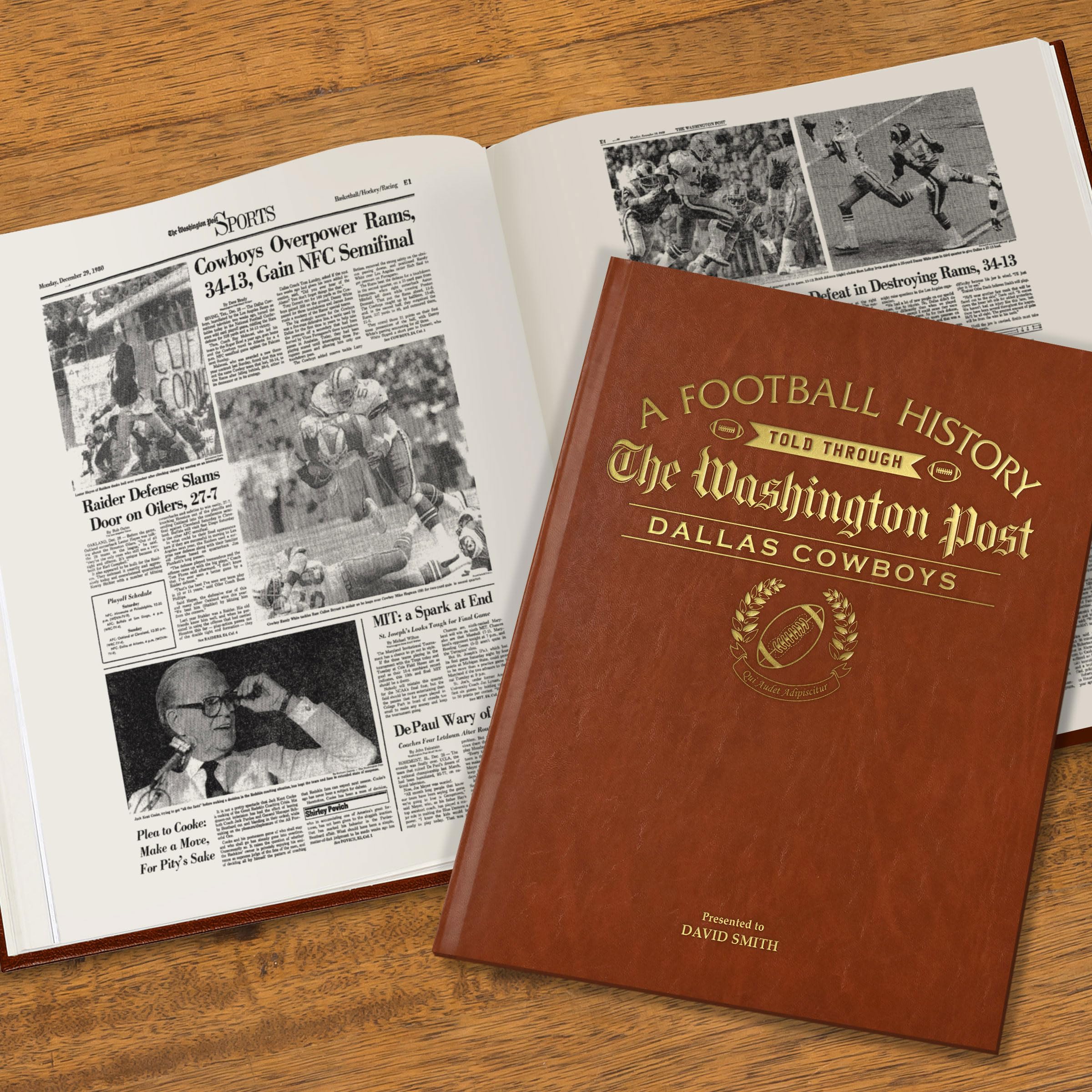 Periódicos históricos - Libro Personalizado de Historia del fútbol Americano - Regalo para fanáticos de la NFL - Historia contada a través de la Cobertura de periódicos -