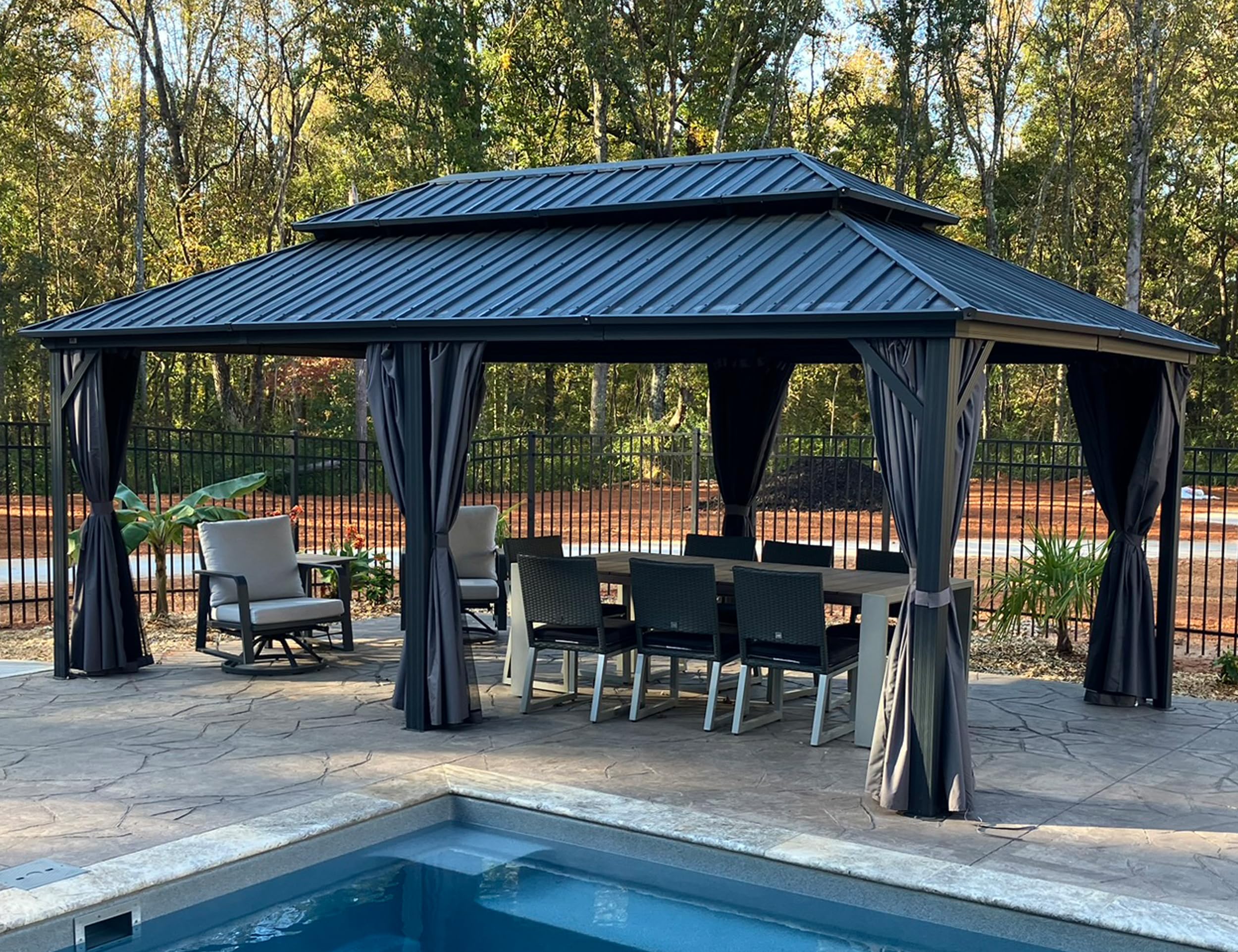 PURPLE LEAF Alu GartenPavillon mit Seitenteile Pavillon Wasserdicht Stabil Winterfest