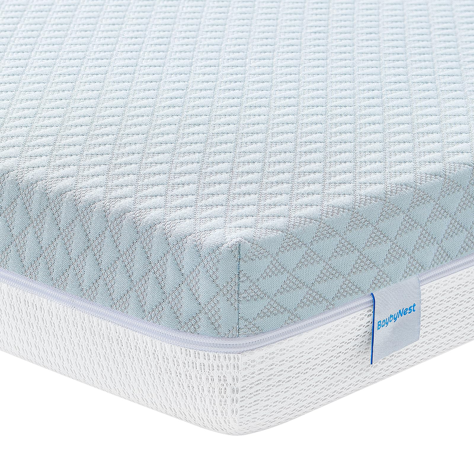 BaybyNest Mini Crib Mattress 38x24x4 Inches, Breathable Tencel-Lyocell Washable Cover Pack and Play Mattress & Comfort Gel Memory Foam Inner, Fit Mini