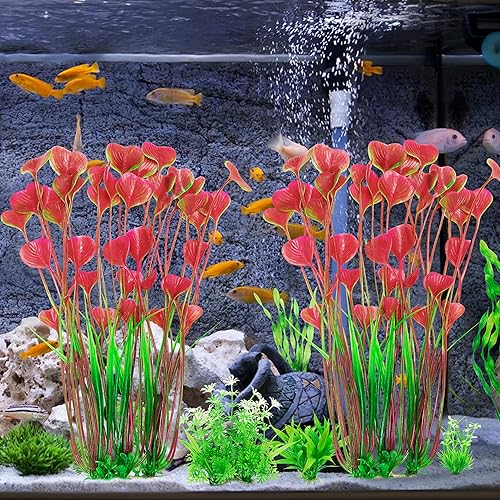 Miniatura 11 de MyLifeUNIT Plastic Fish Tank Plants, 2 Pack Artificial Tall Aquarium Plants for Fish Tank Decor, 15.75 Inches (Green)