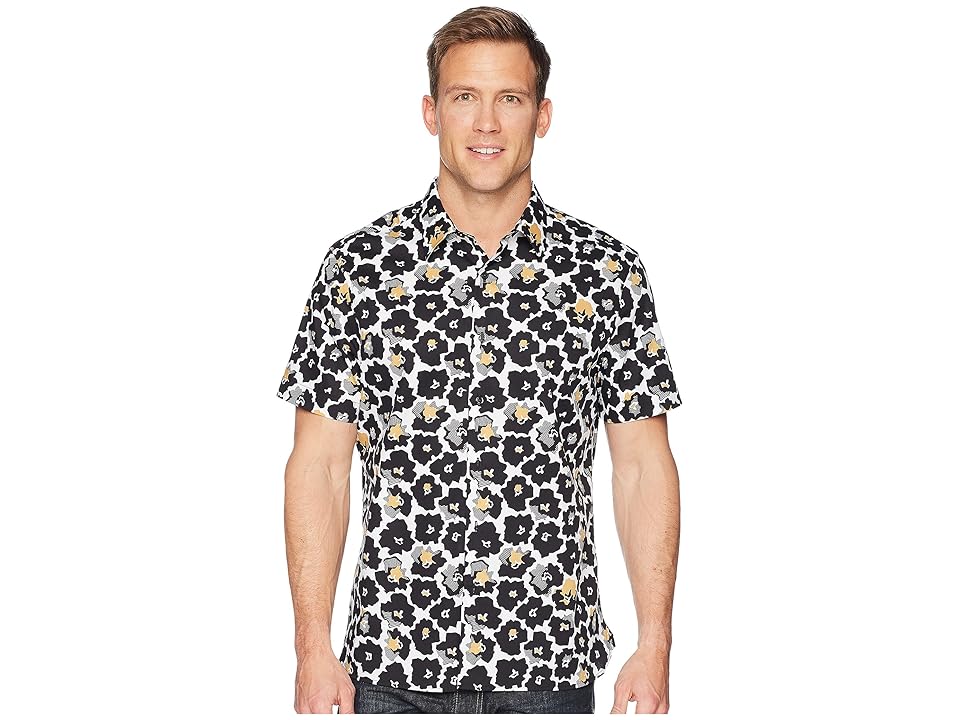 

Perry Ellis Short Sleeve Modern Floral Shirt (Bright White) Men's Clothing