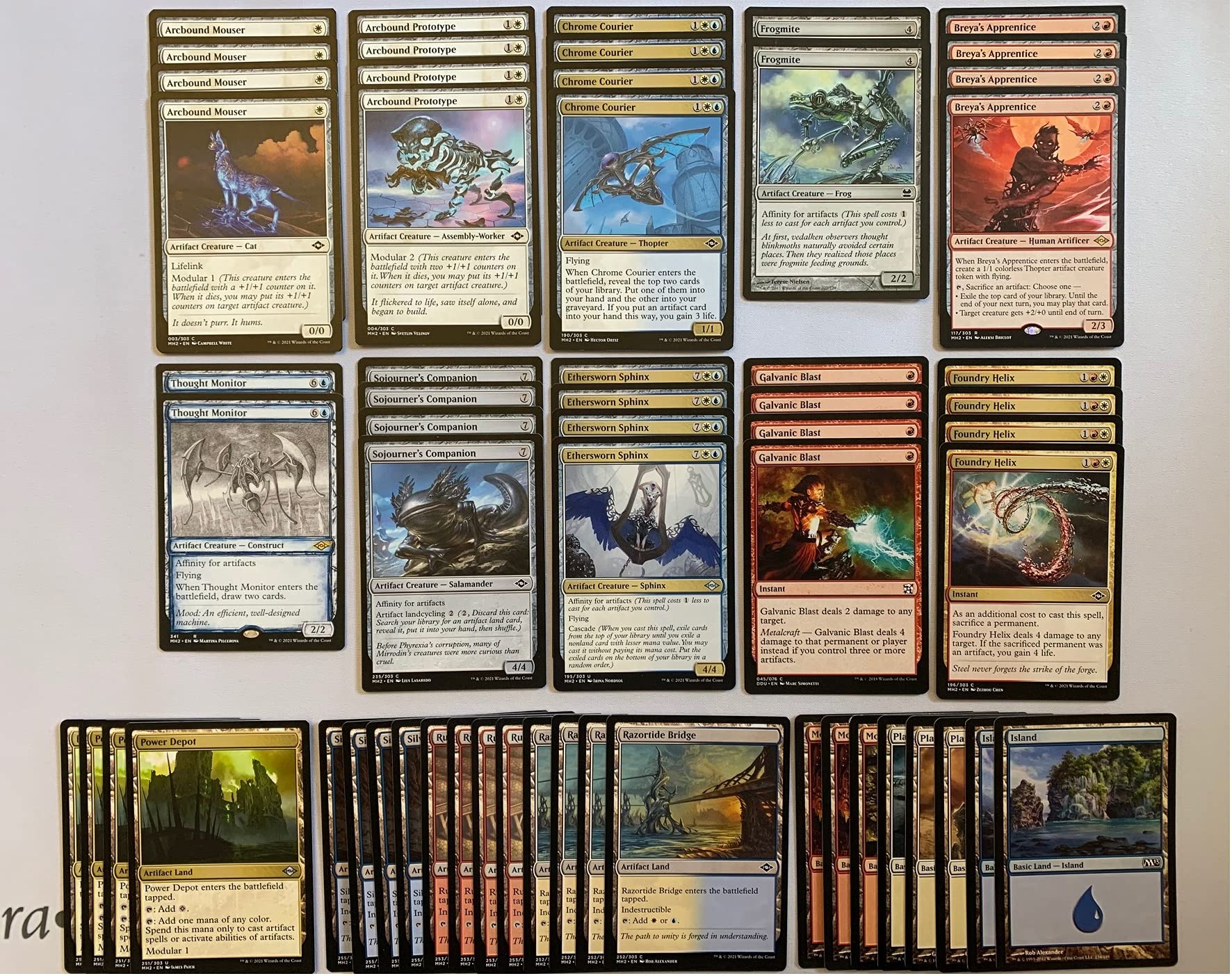 MTG Decks & MoreElite Artifact Affinity - Jeskai - Red White Blue - Very Powerful - Modern Legal - Custom Built - Magic The Gathering - - 60 Card!