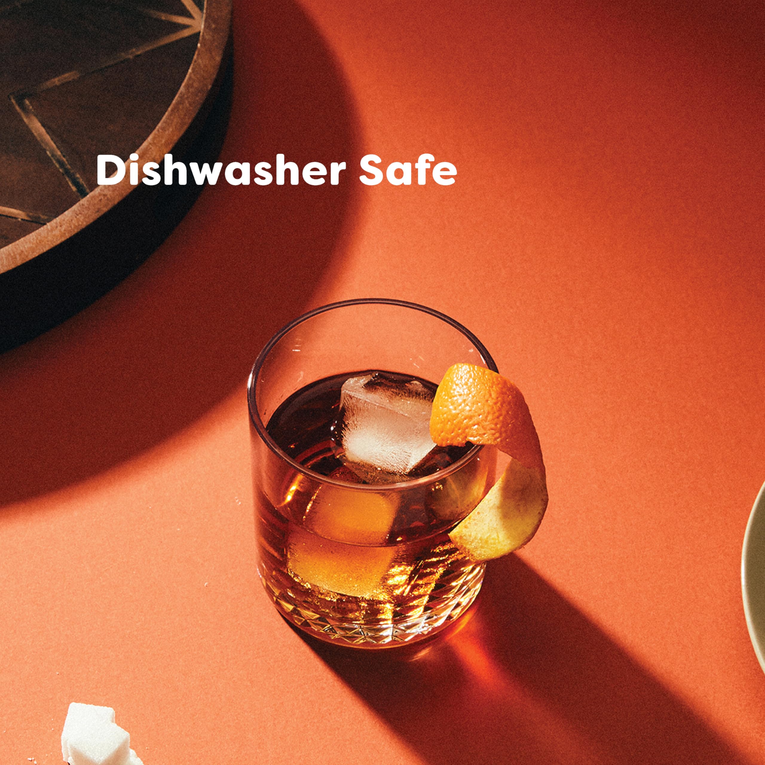 TOSSWARE RESERVE 12oz Old Fashioned - Color Series SET OF 4, Premium Quality, Tritan Dishwasher Safe & Heat Resistant Unbreakable Plastic Whiskey Glasses: Set of 4