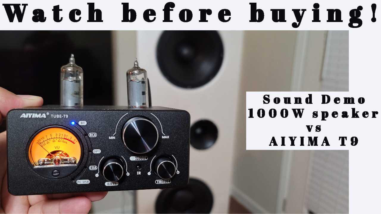 Watch Sound Demo of AIYIMA T9 Bluetooth 5.0 100W 2 Tube Amplifier