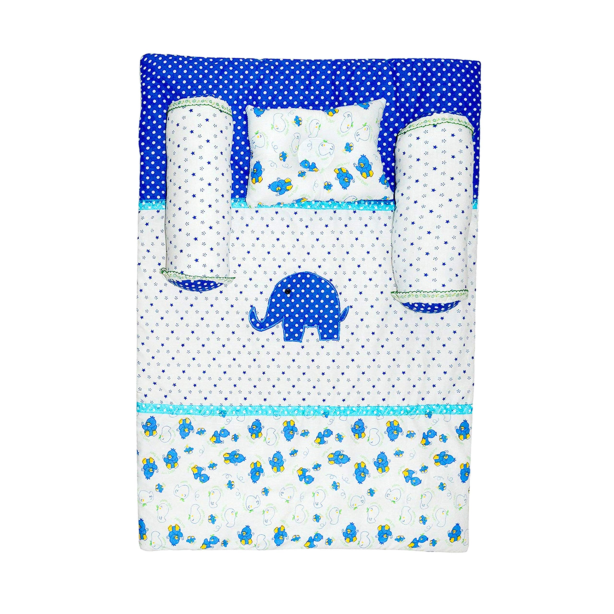 Creative Textiles Kids Combo Pack of Cotton Printed Bedding Set with Foldable Mattress (Blue, 100 X 70 Cm) Soft Cotton Material NestUltra Soft Cusioned - Image 2 thumbnail