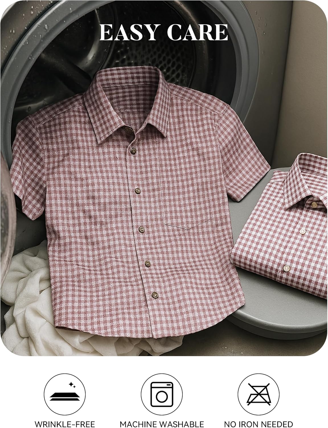 WARHORSEE Boy's Flannel Shirts Long Sleeve Kids Plaid Button Down Shirt Lightweight Classic Collared 5-14 Years - Image 6