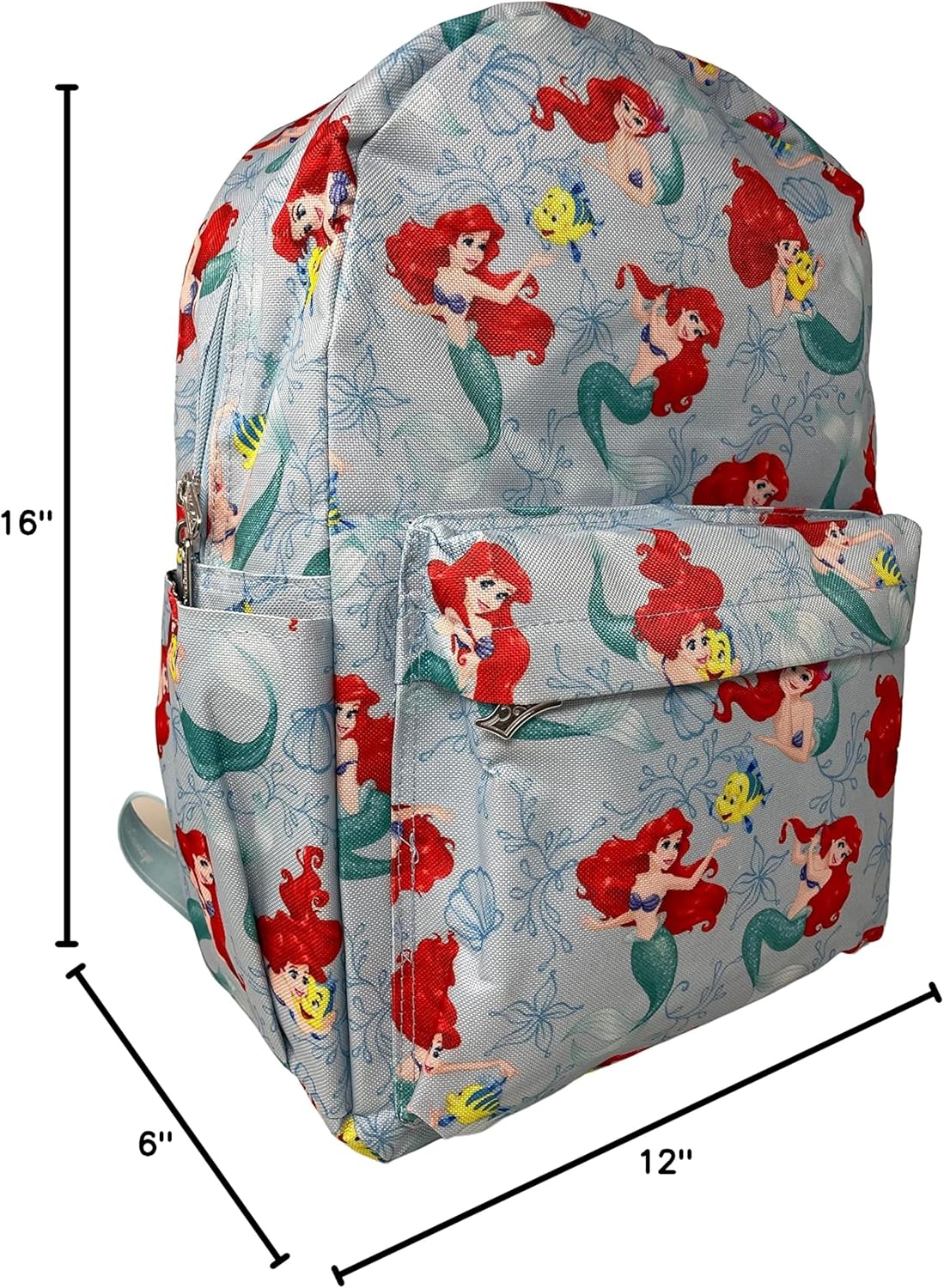 Disney The Little Mermaid Ariel All Over Print 16 Inch Backpack Multicolor