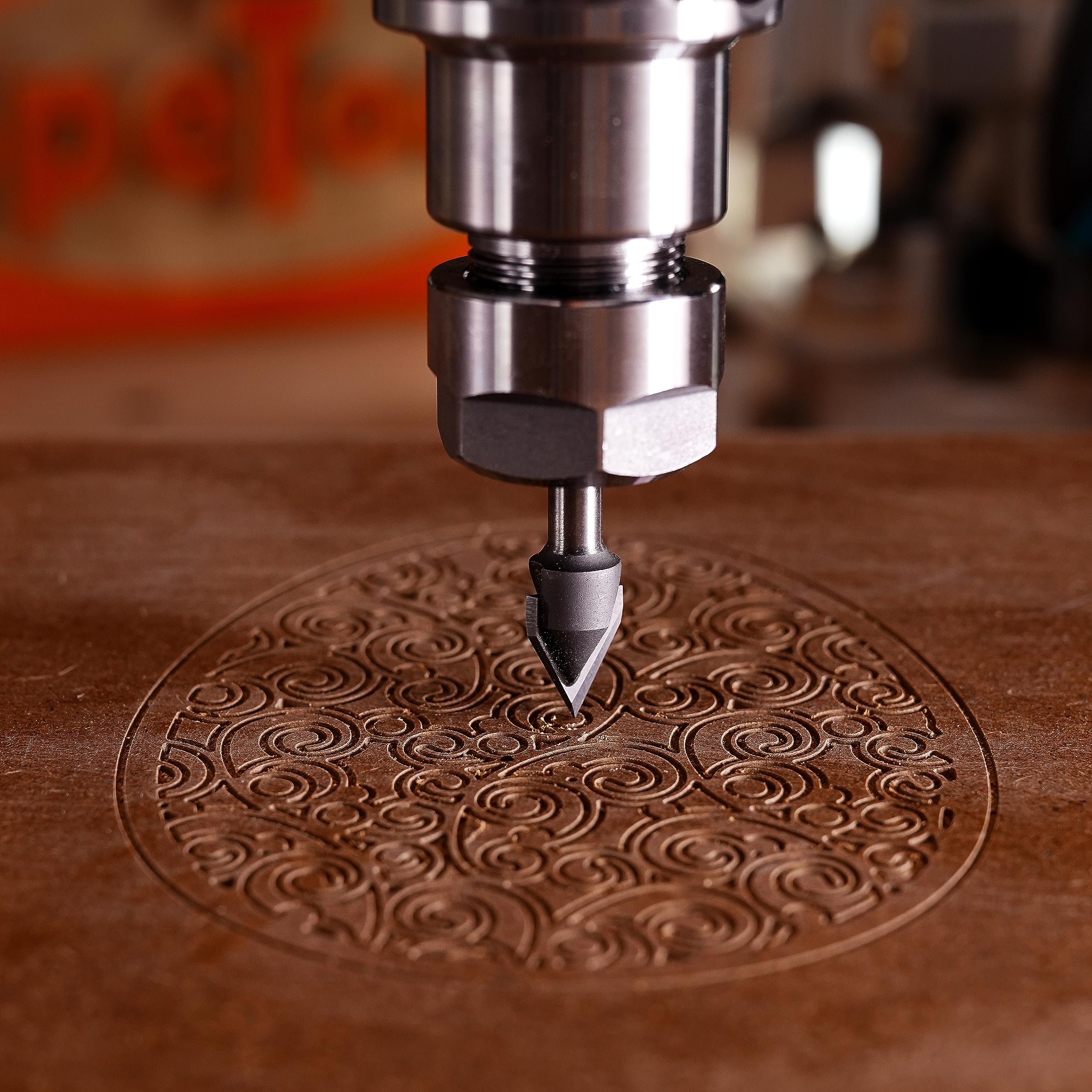 SpeTool Frez do fazowania 8 mm, trzonek 60 stopni, frez do grawerowania, 2 flety VHM 12 mm, średnica cięcia CNC, grawerowanie, frez do drewna, do frezarki górnowrzecionowej, do frezów trzpieniowych,