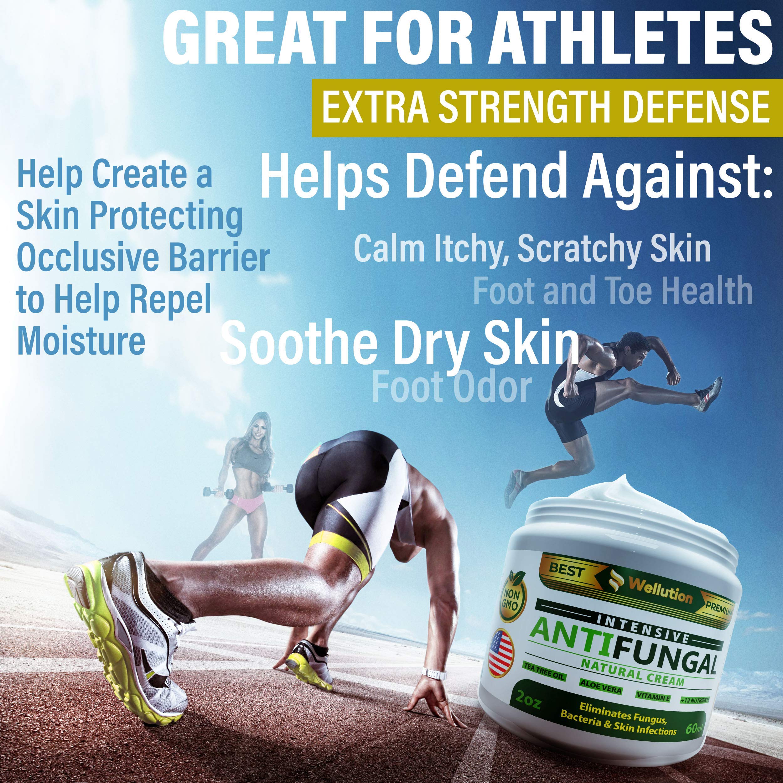 Antifungal Cream Natural Hair, Skin & Nail All in One, Intensive Head to Toe Treatment