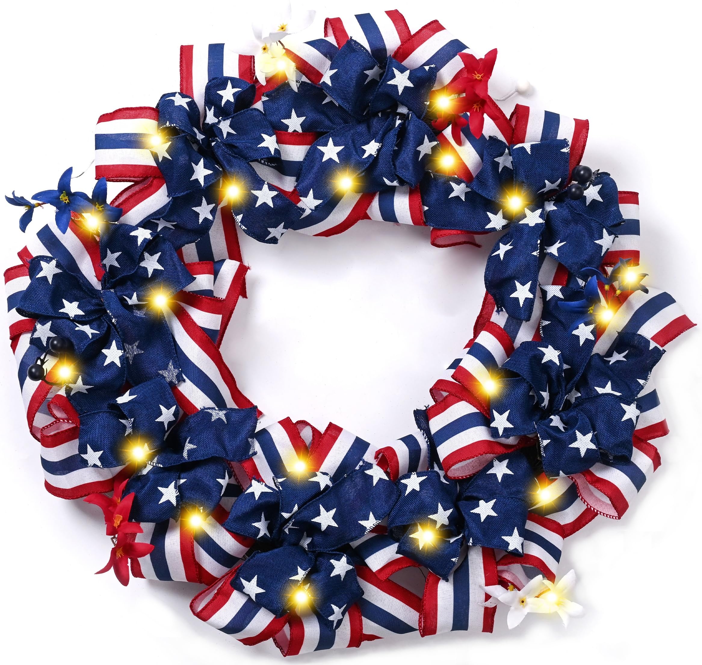 Amazon.com: DecorbyHannah Patriotic Wreath for Front Door, 24 inch