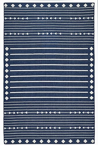 Fab Habitat Alfombra lavable a máquina, tejida a mano, resistente a las manchas, apta para mascotas, hilo de poliéster reciclado de alta calidad,