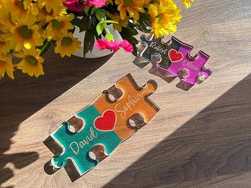 Miniatura 5 de Personalized Puzzle Name Sign for Couples, Valentines Day Gifts for Her Him, 0.45in Thick Acrylic - Love Is The Piece That Holds Us Together,