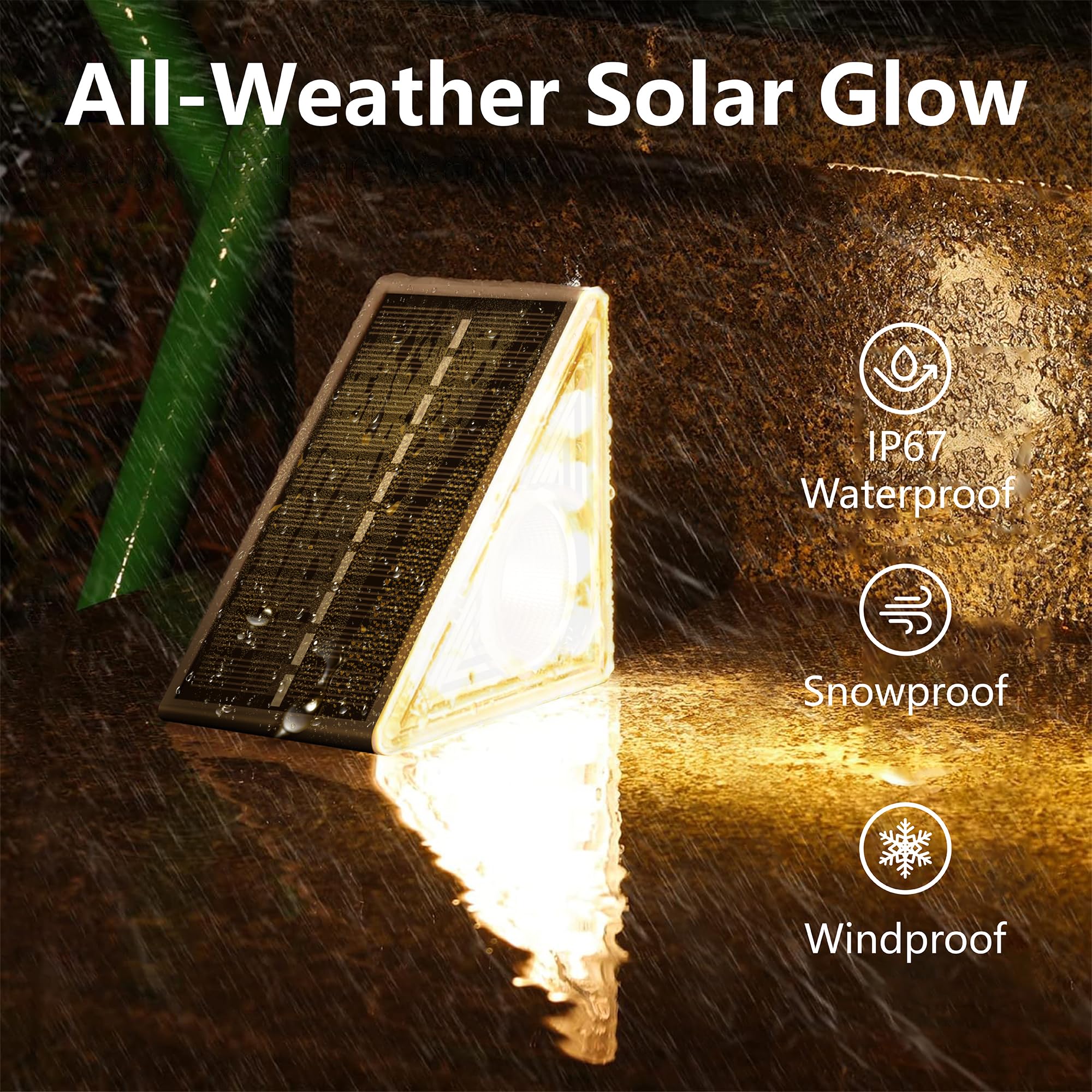 Lakey Sound Solar Lights Outdoor 8 Pack, Outside Garden Step Lights IP67 Waterproof - Image 3