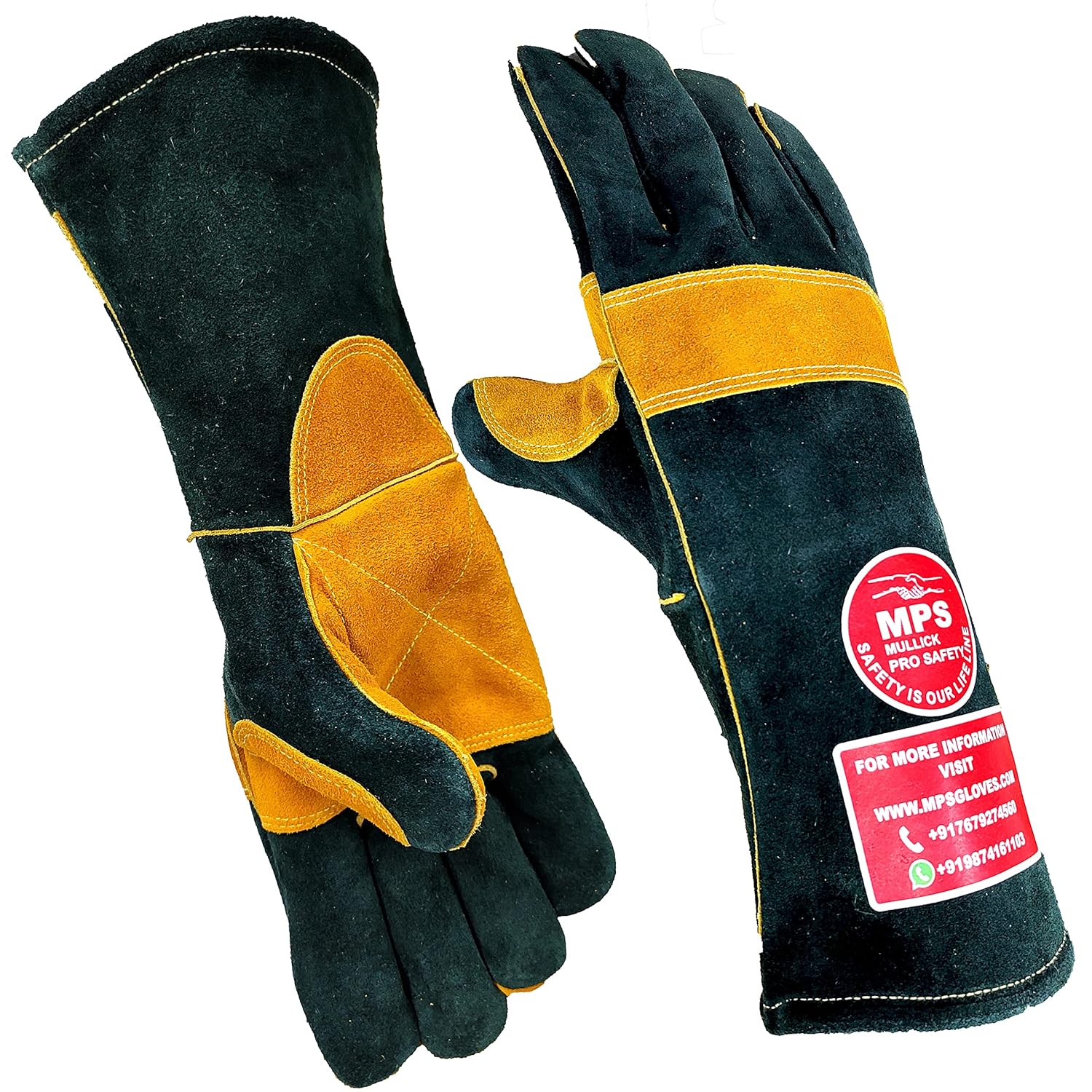 MULLICK PRO SAFETY MPS ™ Premium Split Leather welding Gloves Heat