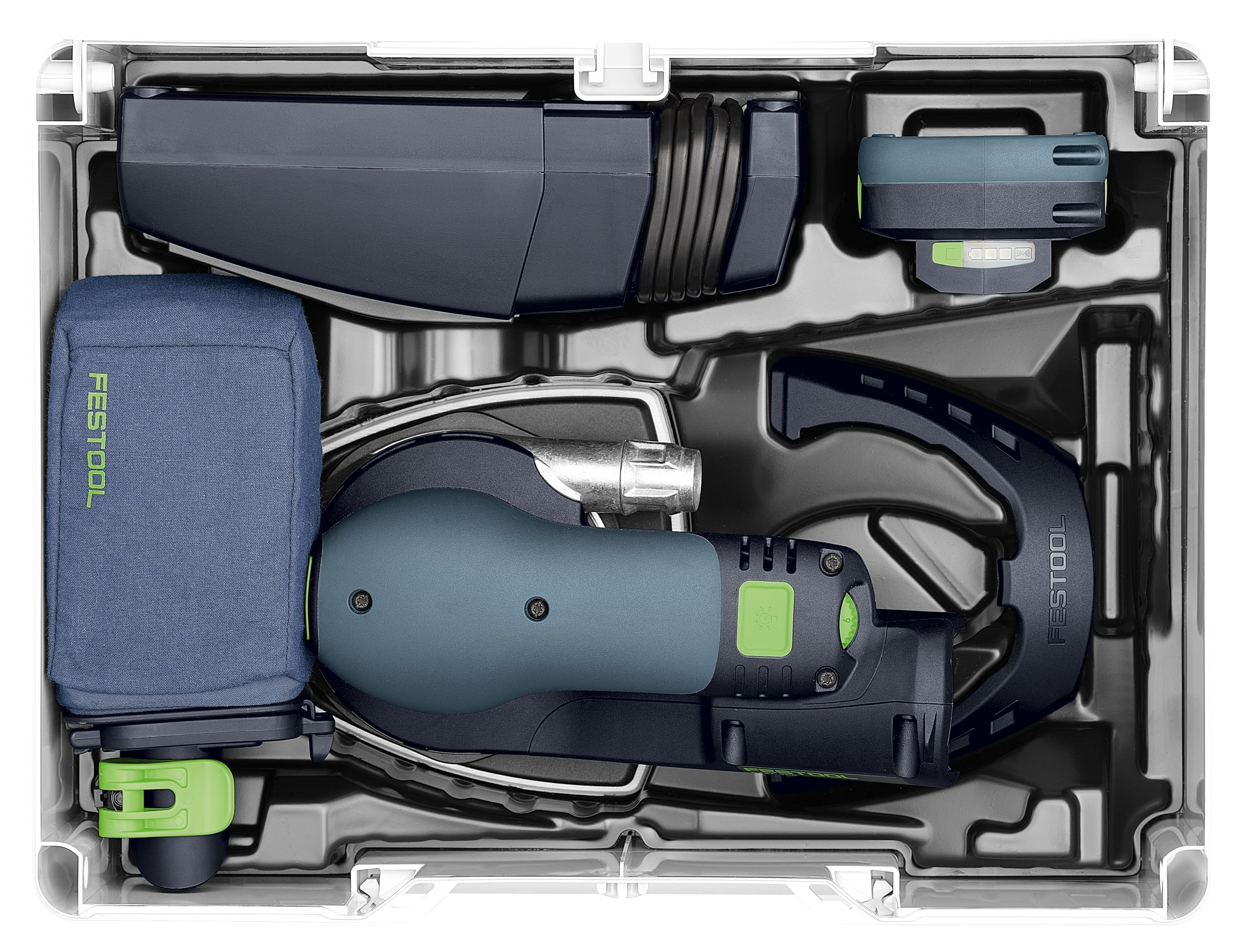 Festool Akku-Deltaschleifer DTSC 200 - Schleifmaschine mit LED-Licht | Bürstenloser EC 2.0-Motor mit Vibrationsschutz, StickFix Schnellverschluss, Hartmetall-Tellerbremse und App-Steuerung