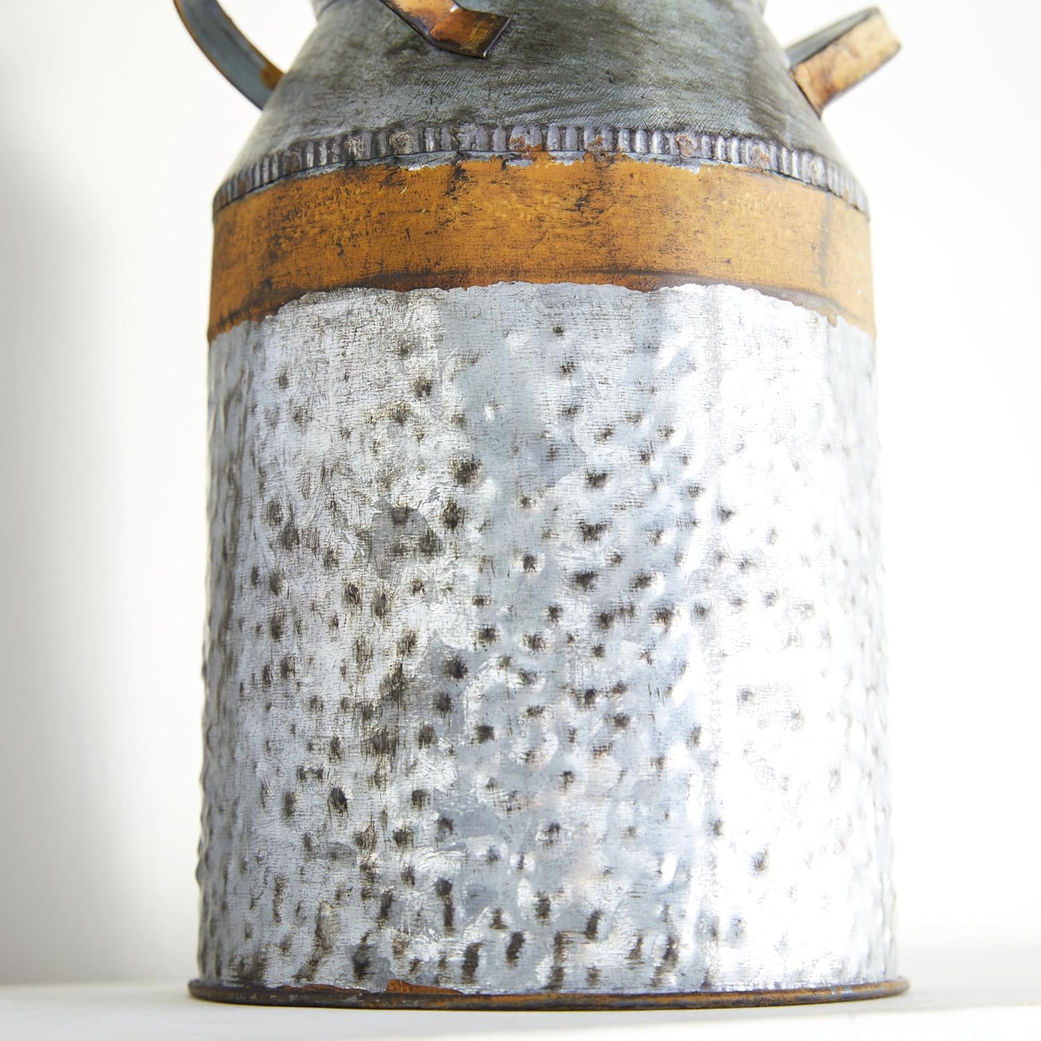 Gray and Rust Tin Farmhouse Jar-Shaped Table Vase