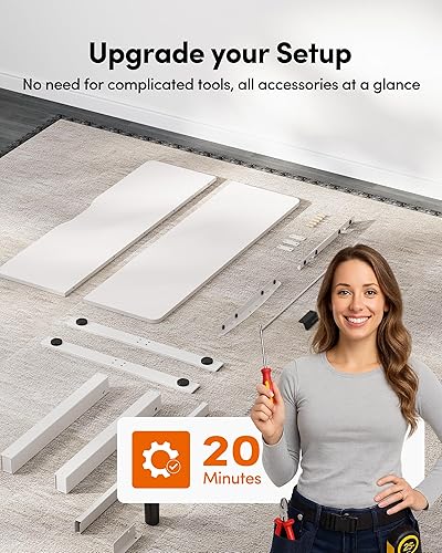 Miniatura 17 de FEZIBO - Escritorio eléctrico ajustable para trabajar sentado o de pie, 40 x 24 pulgadas, para oficina en casa, escritorio ergonómico para Negro