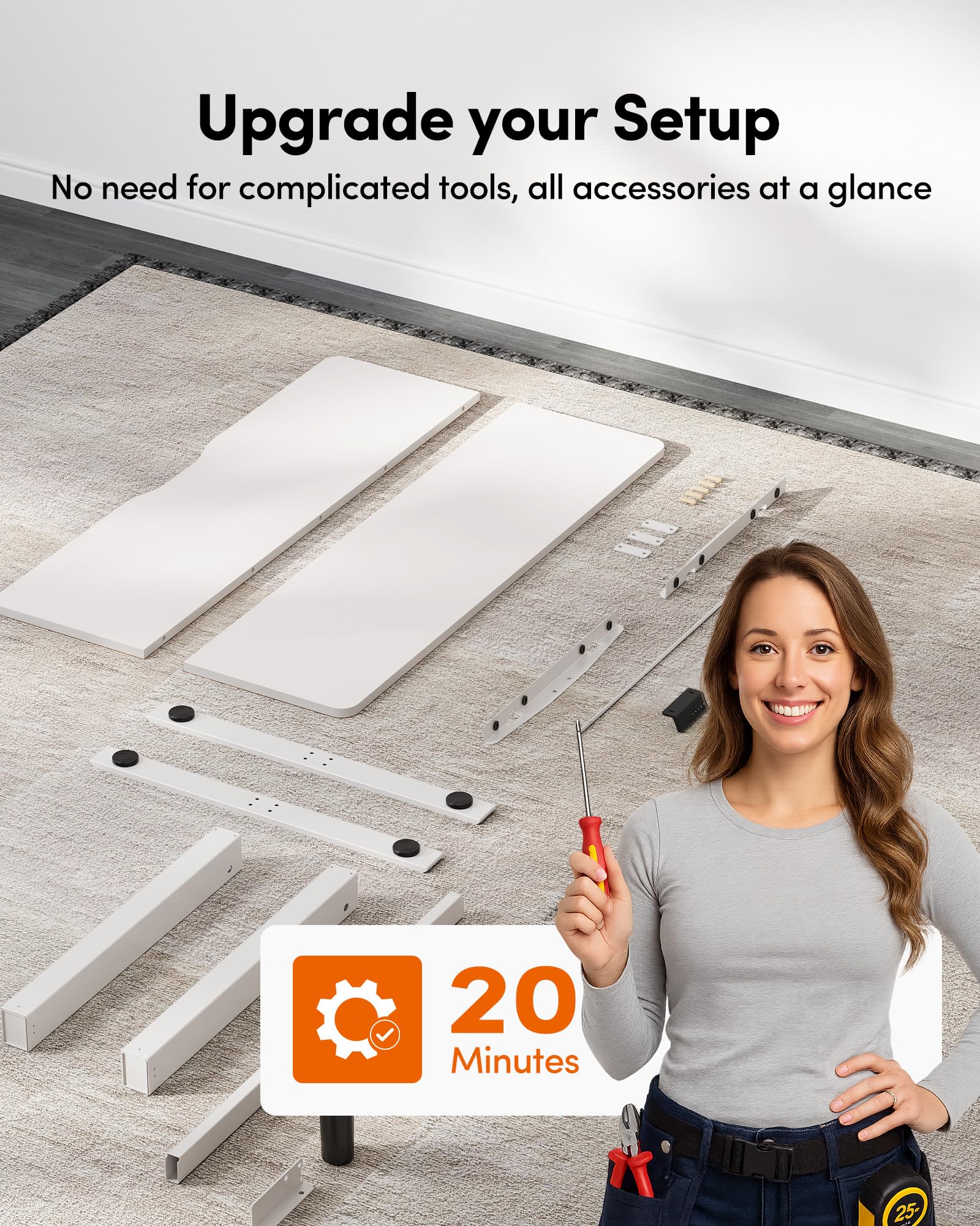 FEZIBO Electric Standing Desk Adjustable Height 40 x 24 Inch Sit and Stand Desk Home Office Desk Ergonomic — view 8