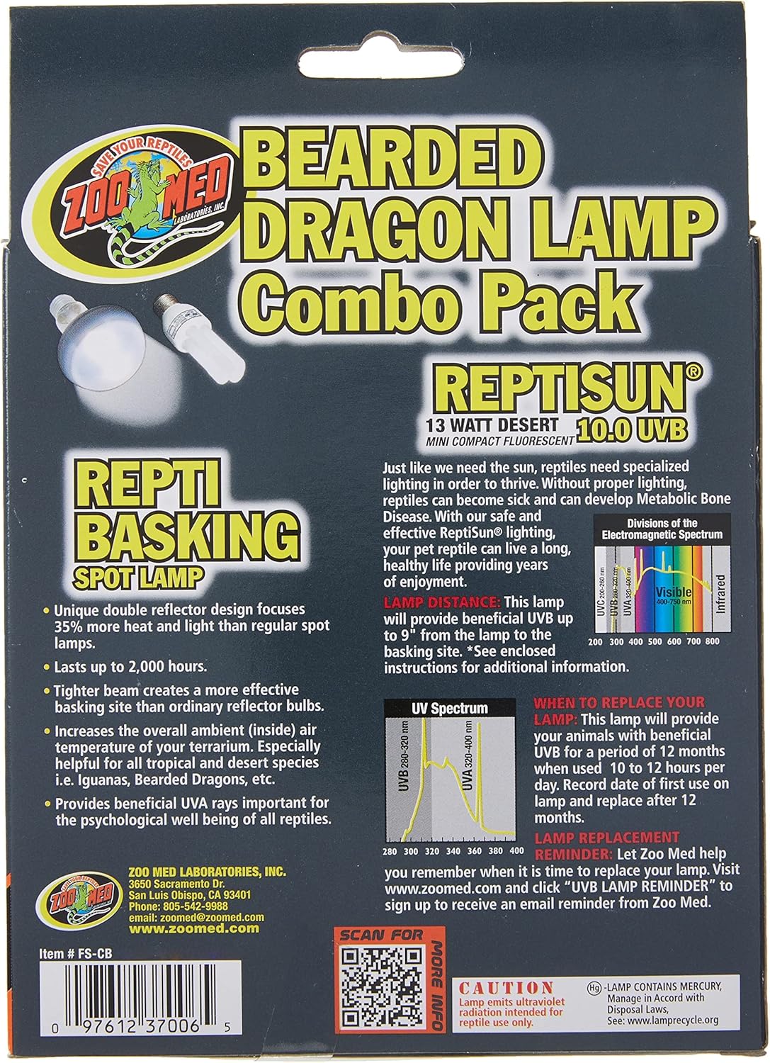 Zoo Med Bearded Dragon Lamp Combo Pack Pack of 2 Bulbs
