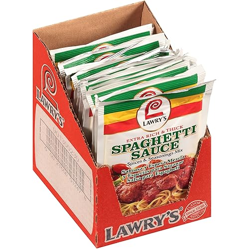 Lawry's Mezcla de especias y condimentos de salsa de espagueti extra rica y gruesa, 1.42 onzas (paquete de 12)