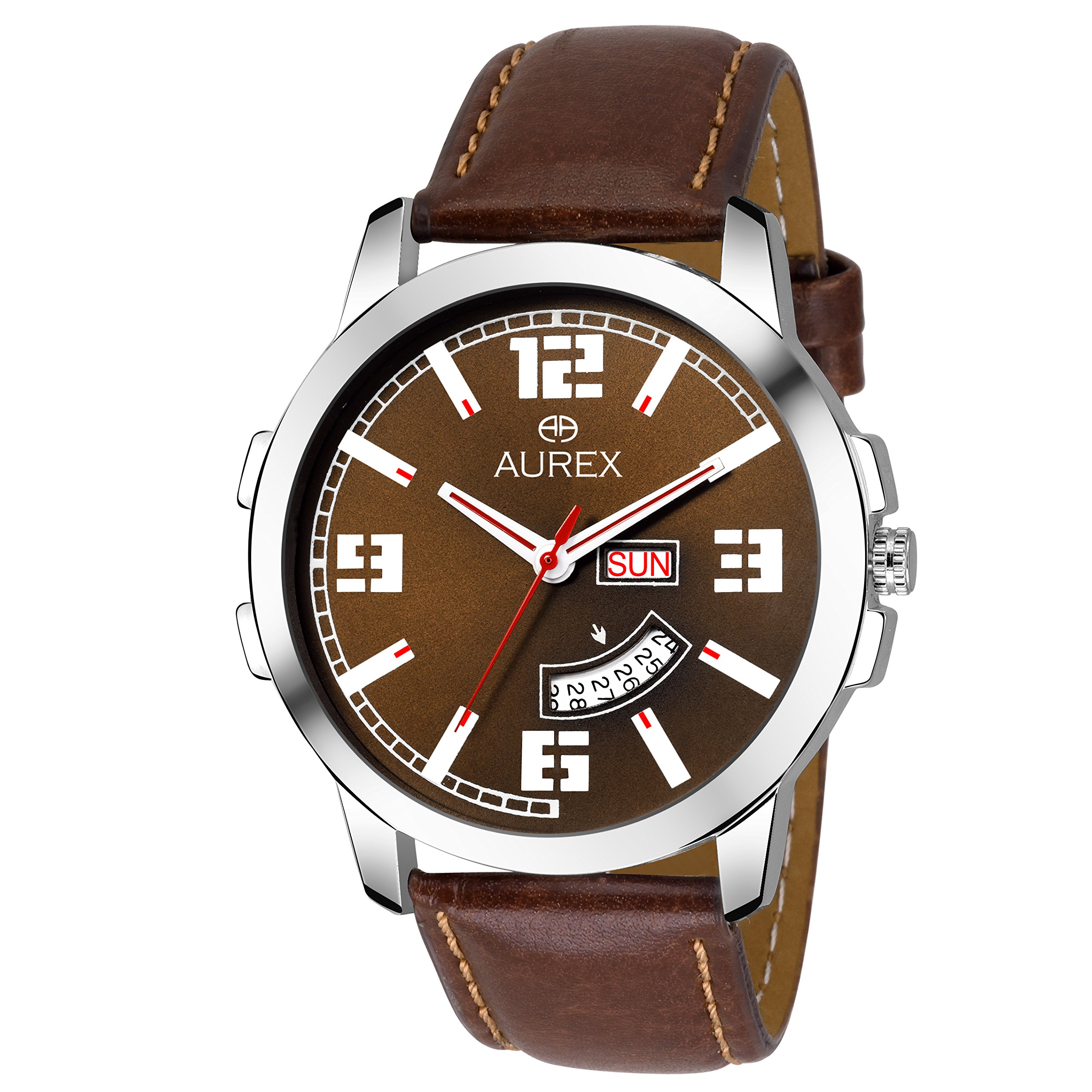 AUREX Analog Brown Dial Day and Date Functioning Mens and Boys Watch (AX-GR123-BRBR) (B07CY1PZLH) Amazon Price History, Amazon Price Tracker