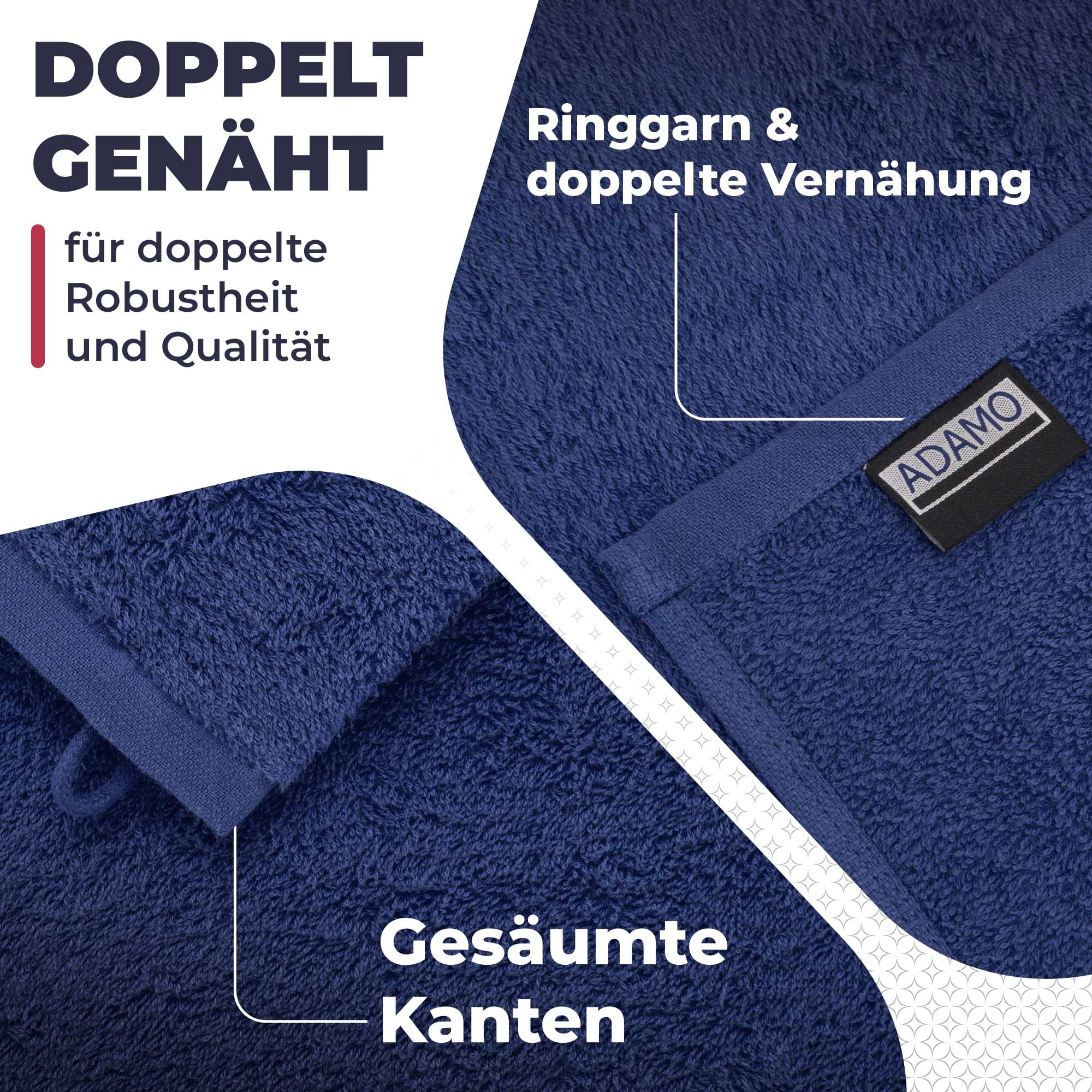 ADAMO Strandtuch XXL 100% Baumwolle - 100x220cm, Dunkelblau: 360 - XXL Saunahandtuch - Badetuch in Übergröße - Duschhandtuch, Badehandtuch & Saunatuch
