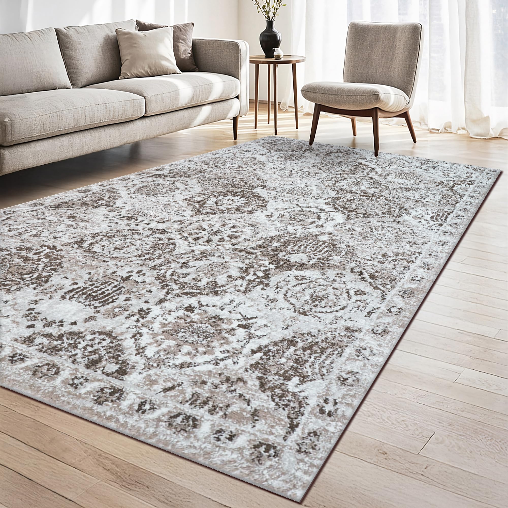 homeart Soft Distressed Vintage Rug for Living Room, Brown, 160 x 230 cm — image 1