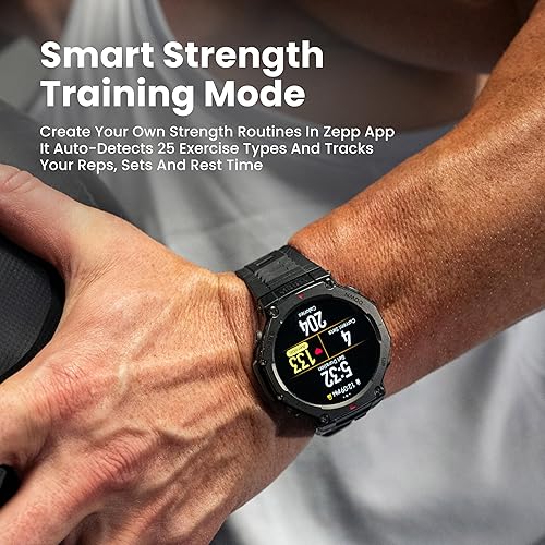 Miniatura 4 de Amazfit T-Rex 3 - Reloj inteligente militar resistente de 1.890 in, GPS (con privacidad), mapas sin conexión, batería de larga duración, 328 pies