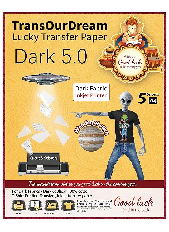 TransOurDream Dark 5.0 Iron on Heat Transfer Paper for Dark Fabric (5