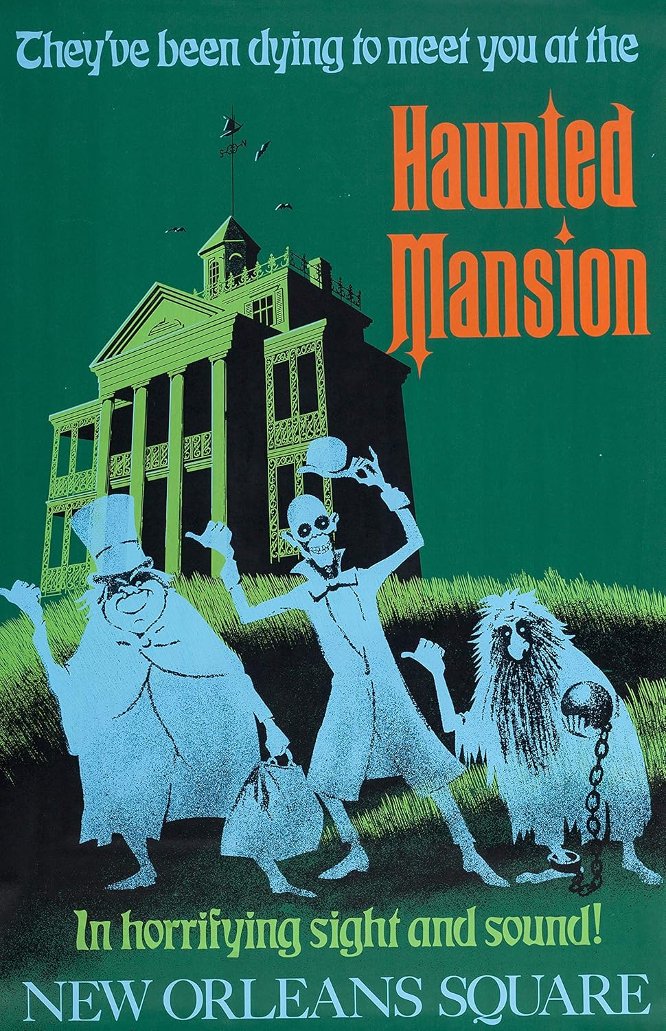 Amazon Prints Haunted Mansion ディズニーランド ポスター 11x17 ヴィンテージ ニューオーリンズ スクエア ディズニー ライド レプリカ 壁アートプリント インテリア オンライン通販