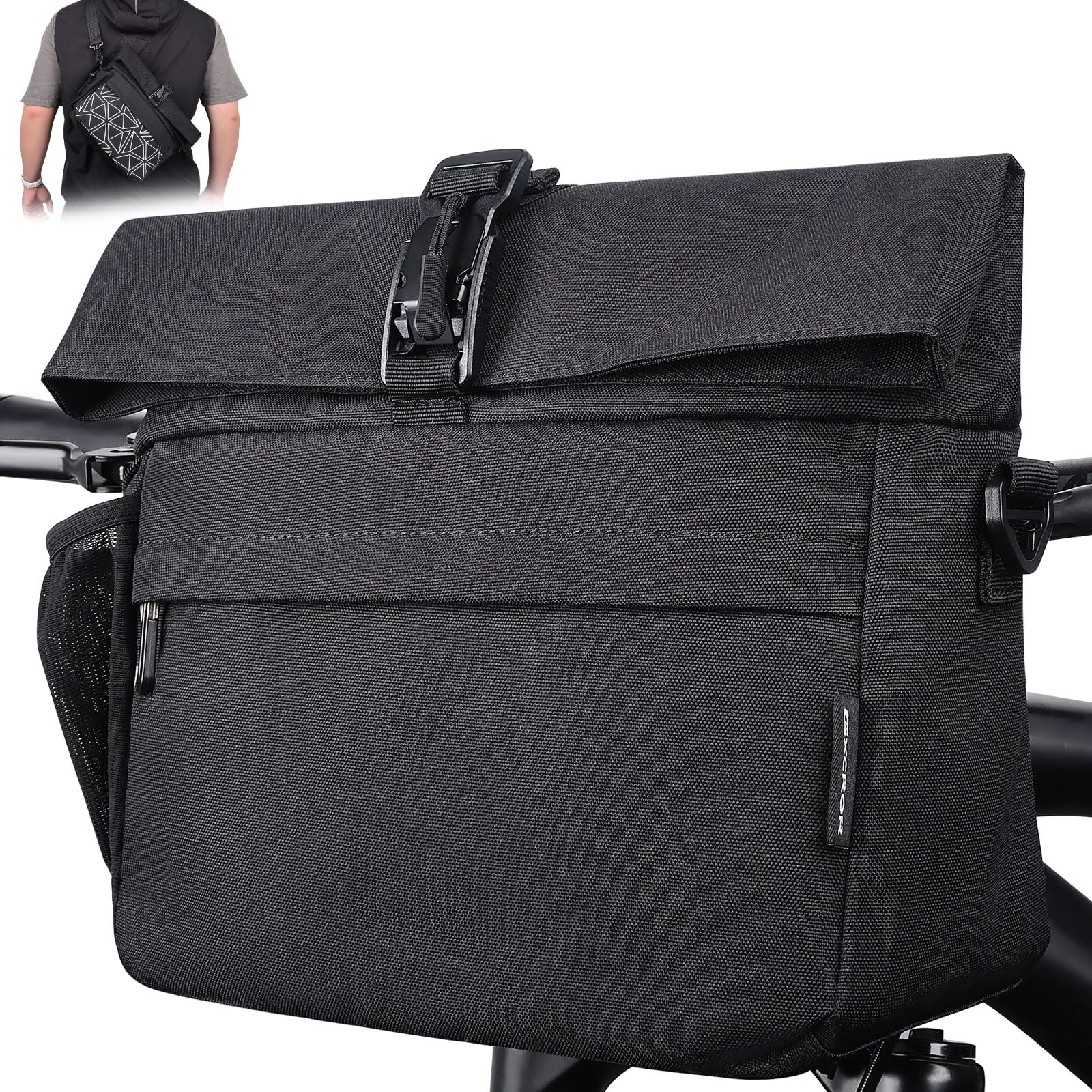 GXCROR Lenkertasche Fahrrad,9L,Fahrradtasche Lenker,Lenkertaschen,Fahrradlenkertasche mit Schultergurt