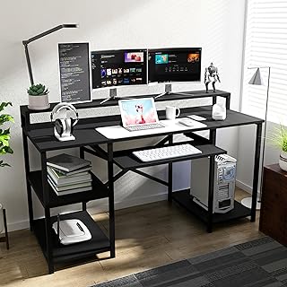 Klaxon Office Table for Home | Workstation Table Desk for Office | Computer Table for Home PC with Keyboard Tray (KB 150 C...
