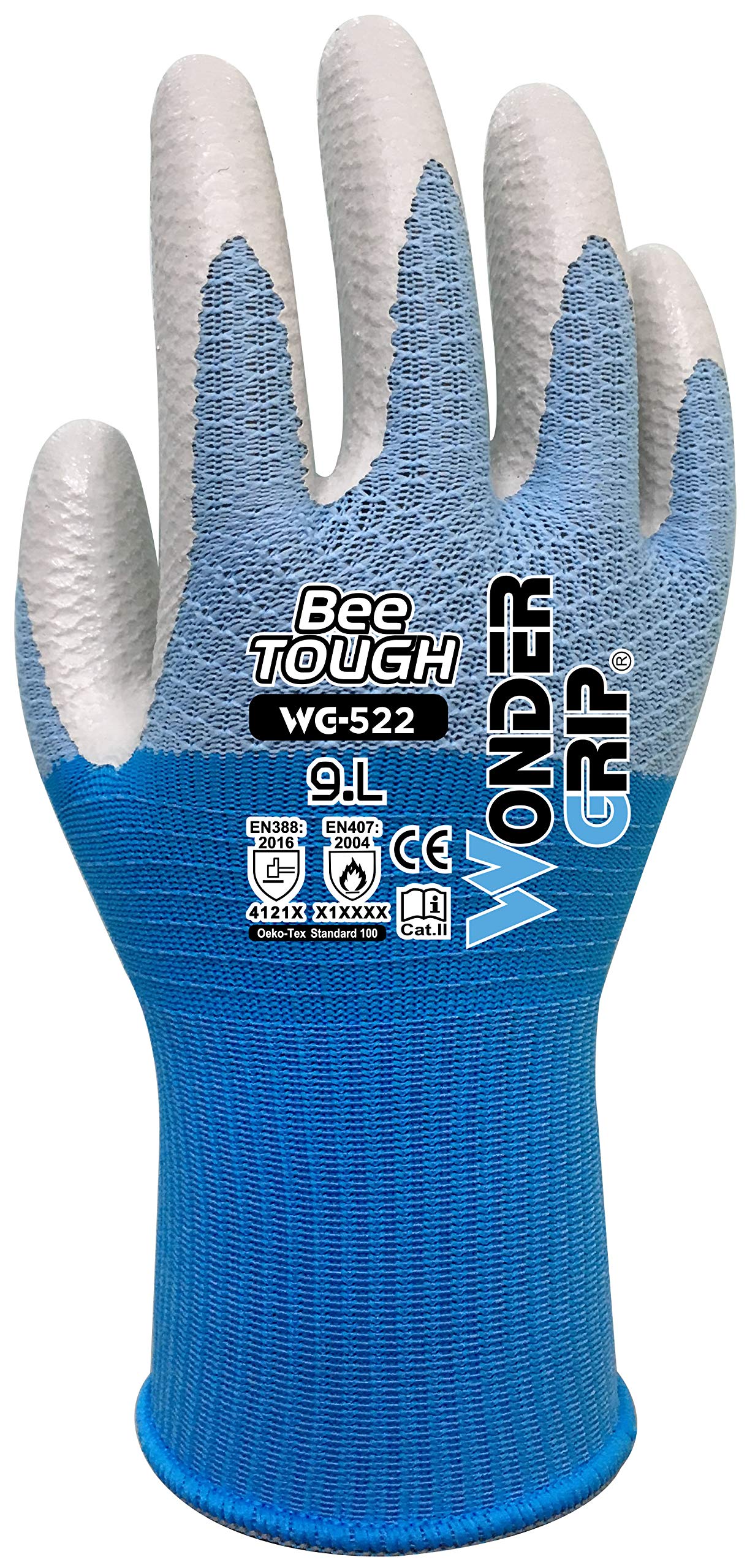 Wondergrip, Bee-Tough, WG-522W Safety Gloves, Nitrile Coating & Oil Resistant, High Grip, Bee-Series Knitting