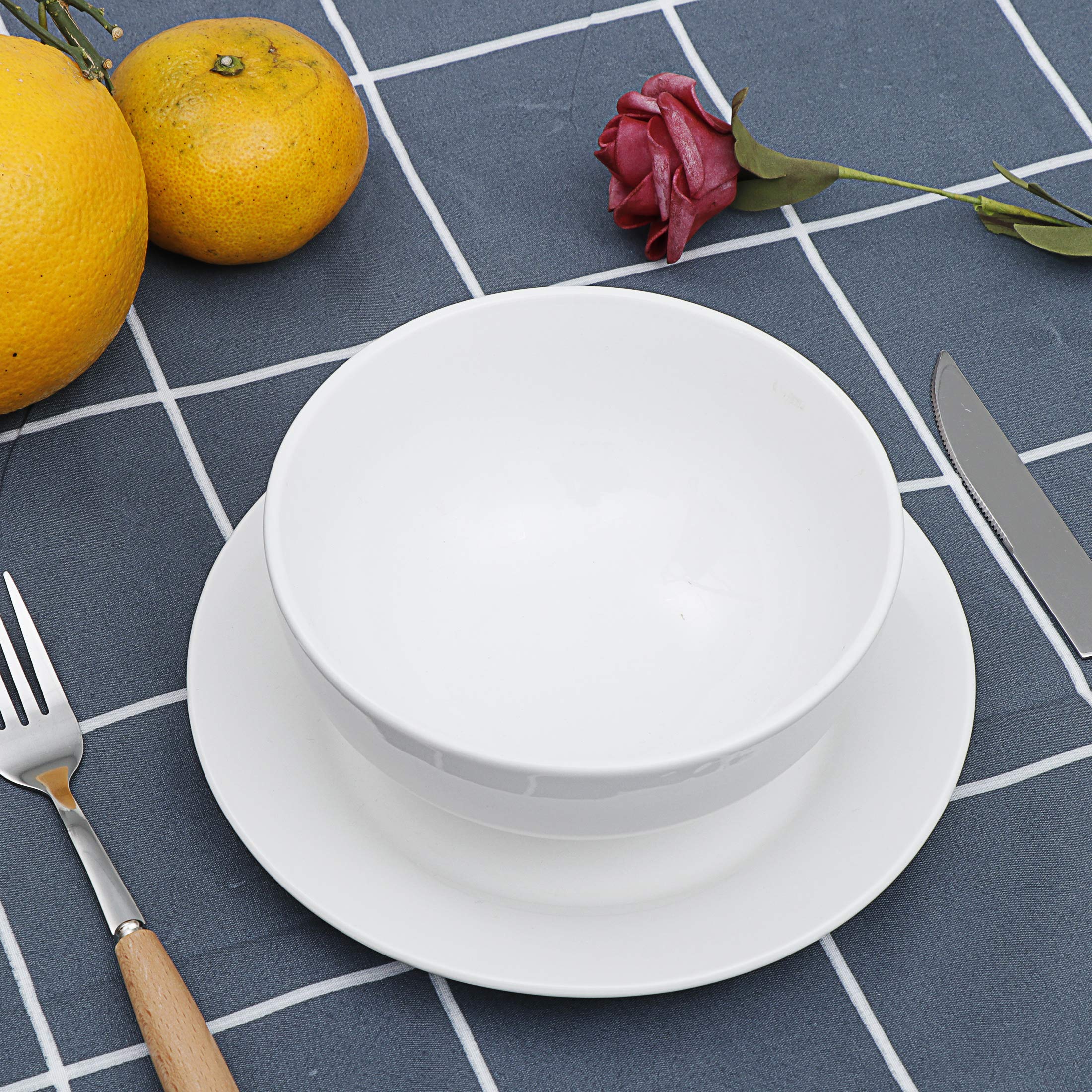 Amazon.com | ZENY 18-Piece White Dinnerware Set, Service for 6