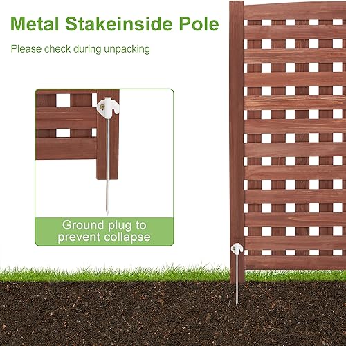 Miniatura 4 de Pantalla de valla de aire acondicionado al aire libre de 3 paneles, valla de privacidad de madera exterior, 32 pulgadas de ancho x 38 pulgadas de