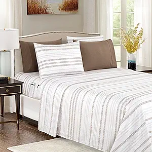 Elegant Comfort Softest and Coziest 6-Piece Sheet Set - 1500 Premium Hotel Quality Microfiber - Deep Pocket, Wrinkle Resistant 6-Piece Floral Bed Sheet Set, Full, Traci Linen