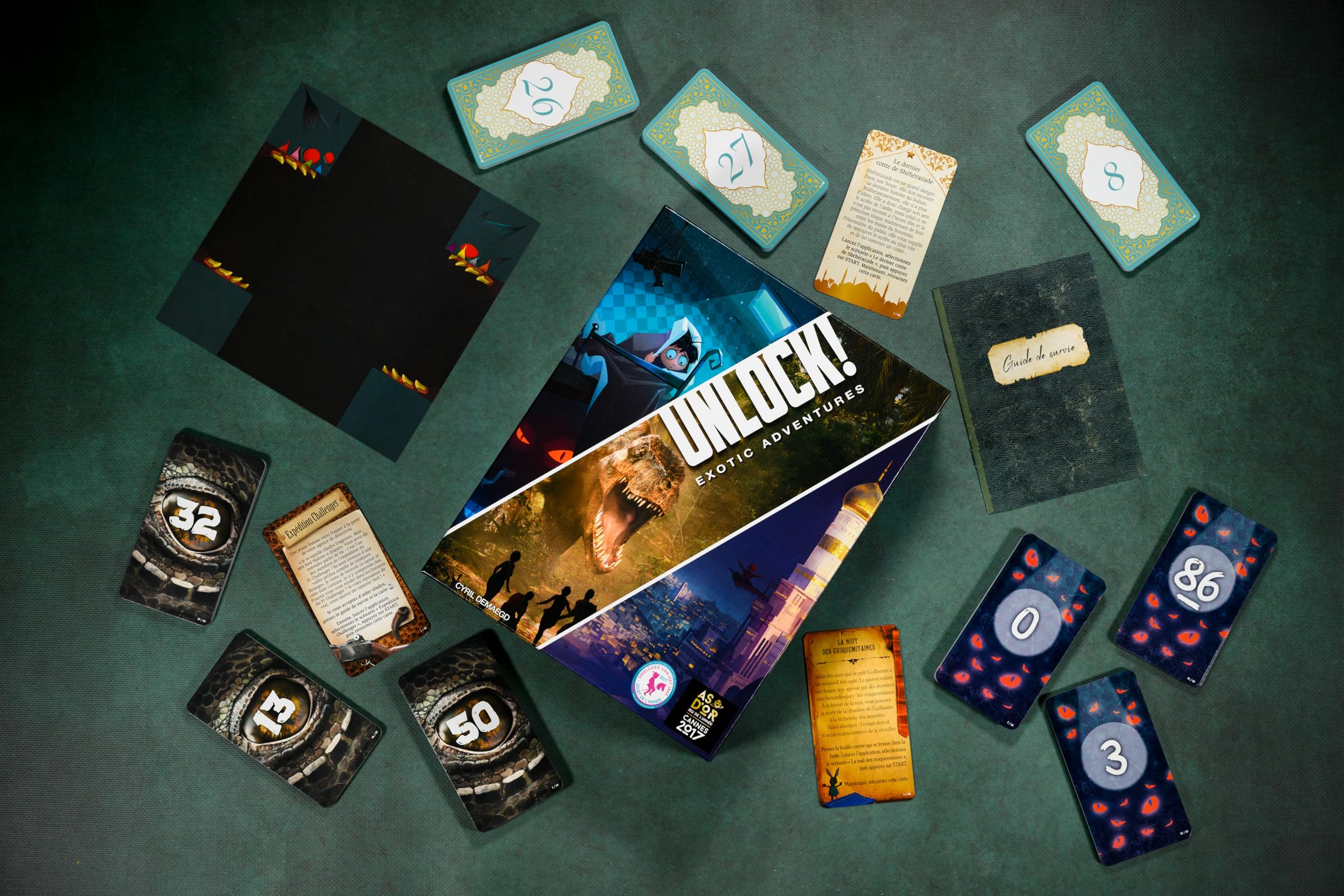 Asmodee - Unlock! : Exotic Adventures - Space Cowboys - Jeux de société - Jeu de Cartes - Escape Game - Adultes et Enfants à partir de 10 Ans - 1 à 6 Joueurs - 60 Minutes