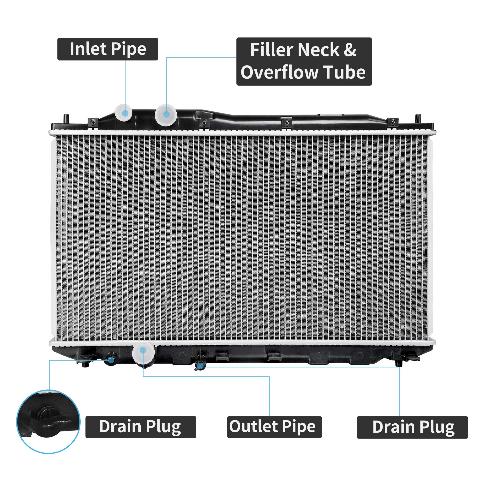 AUTOSAVER88 Radiator Compatible with Honda Civic Aluminum Radiator ENG ...