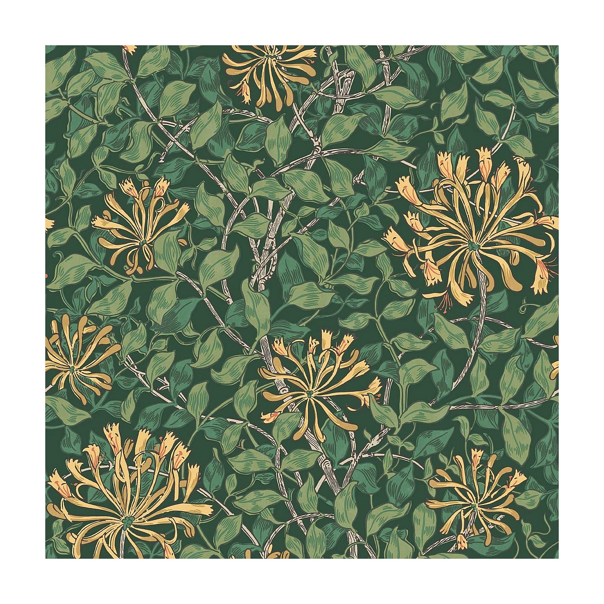 William Morris at Home Honeysuckle Verde Wallpaper | Paste the Wall | Green Floral | Eco-Friendly