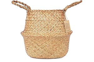 Rustic Tree Basket - Wicker Seagrass Planter for Tall Artificial Trees