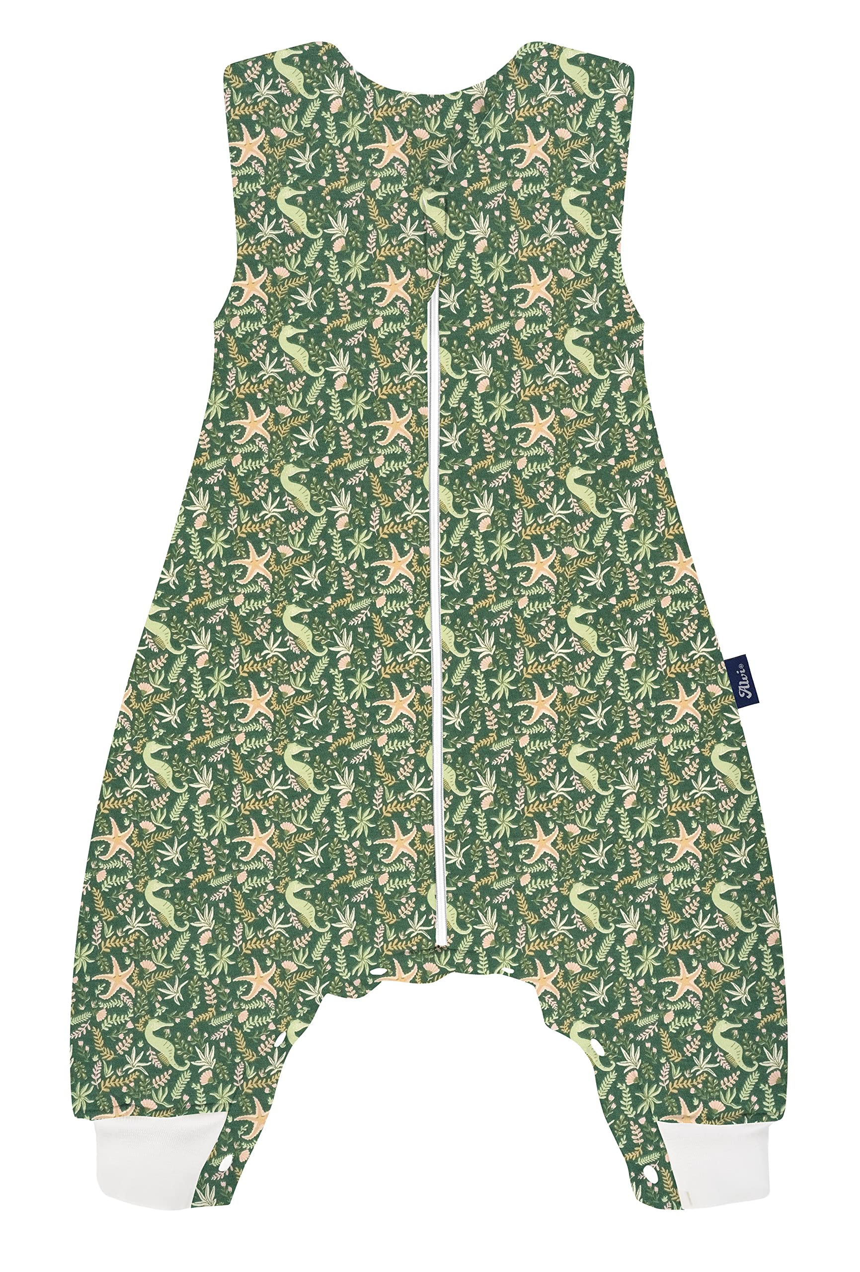 Alvi Sleep-Overall Baby Schlafsack mit Füßen Kinderschlafsack aus Baumwolle (GOTS Underwater World, 90 cm)
