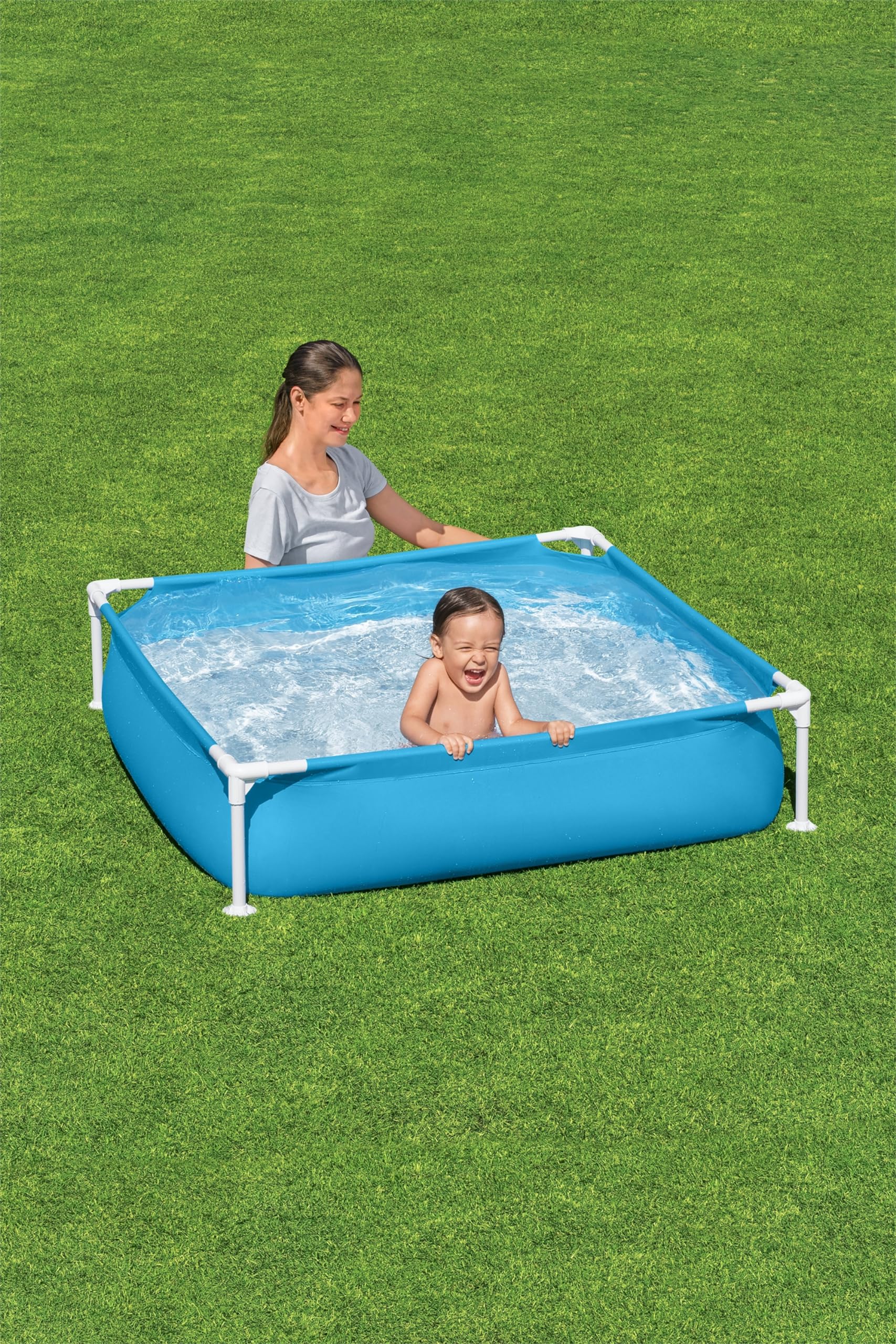Bestway My First Frame Pool 122 x 122 x 30,5 cm blau eckig