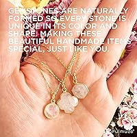 Vista 95 de Round Pendant Necklace, Natural Gemstones, Labradorite, Rainbow Moonstone, Crystal, Rose Quartz, Amethyst, Citrine, Sterling Silver, Handmade