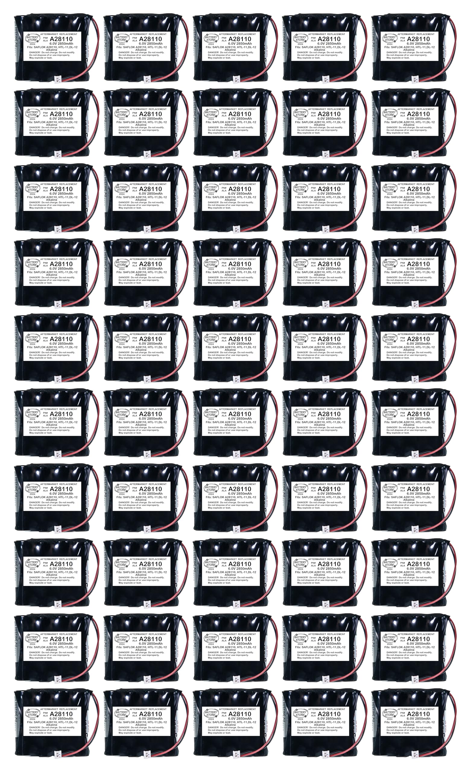 100 PC Door Lock Replacement SAFLOK A28110 6V Hotel Door Lock Battery Fits 884952, A28110, A28100, DL-12/4, HTL-11/13, Intellis, MT.