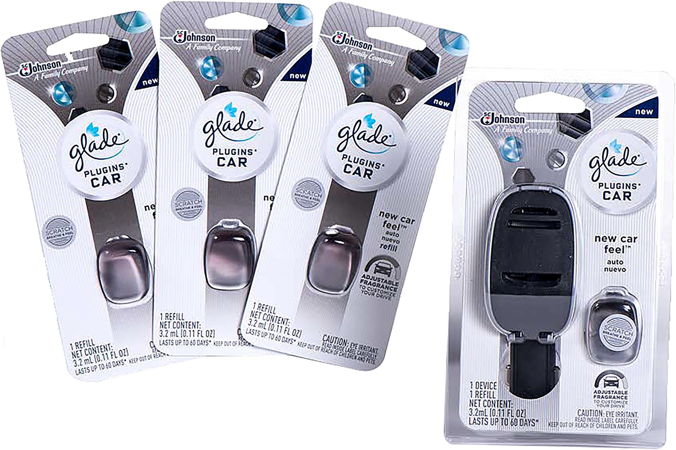 Generic PlugIns Car Air Freshener Starter Kit, 5 Count, New Car Scent, Liquid, Area Deodorizer