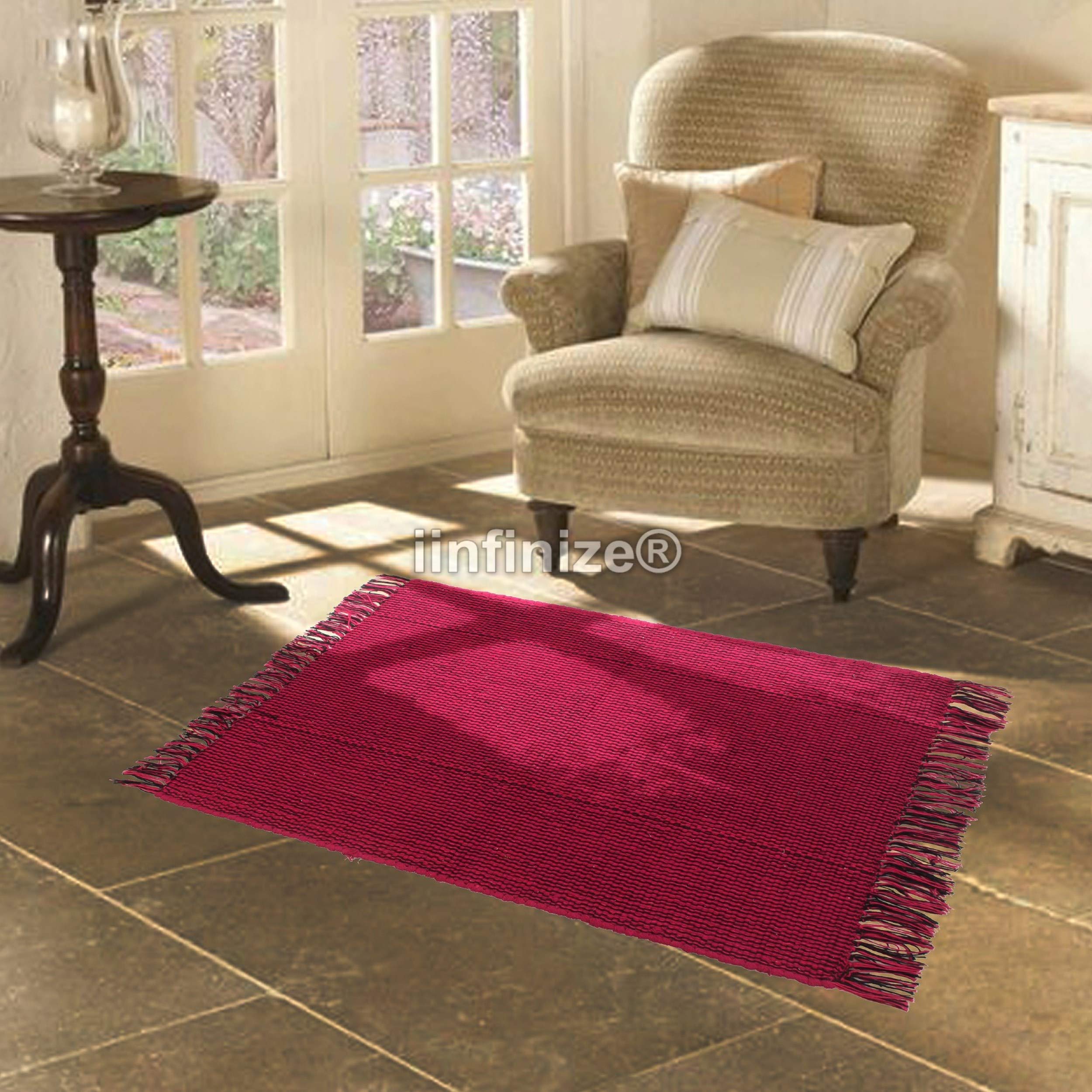 Tapis bohème fait à la main en coton doux pour habiller l'entrée