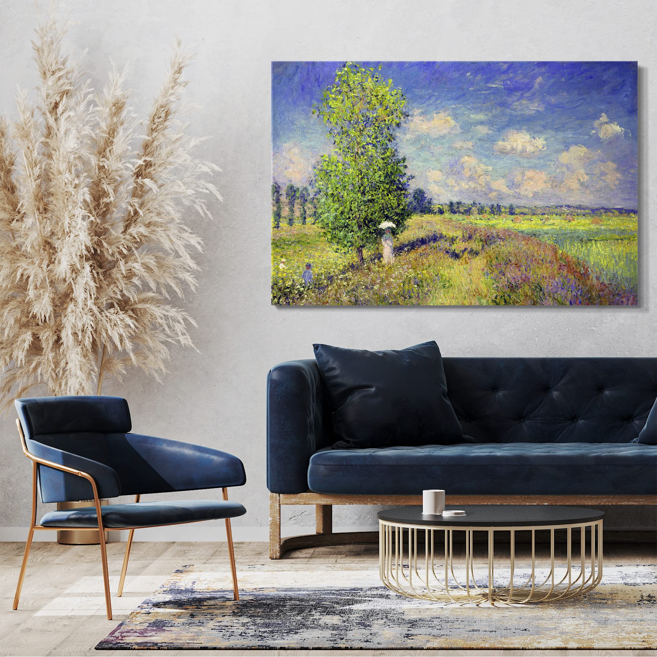 Printed Paintings Impresión sobre Lienzo (100x70cm): Claude Monet - Campo de Amapola en Verano